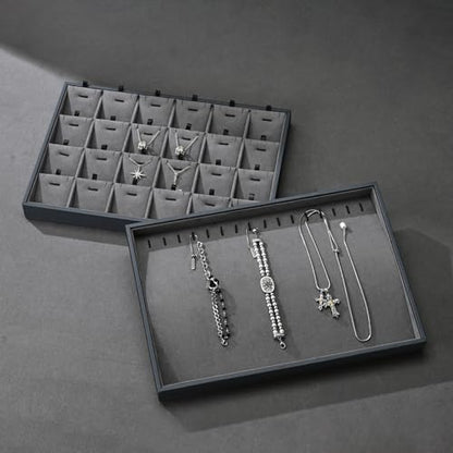 24 Grid Removable Insert Jewelry Necklace Display Tray - size: 24 Grid with Insert