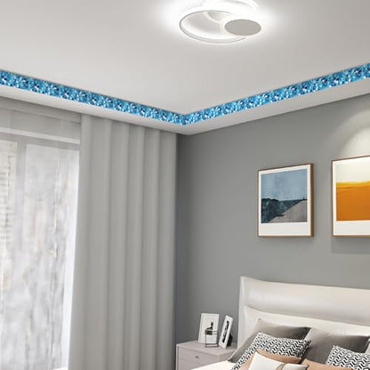 HOMETITUTE Peel and Stick Wallpaper Border 4x196in Blue Geometry Pattern - color: blue texture