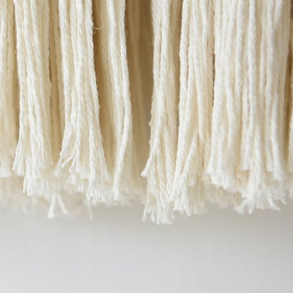 Macrame Wall Hanging Geometric Yarn Spheres Cotton Tassel Art 15.7"W*19.6"L - color: Ivory2