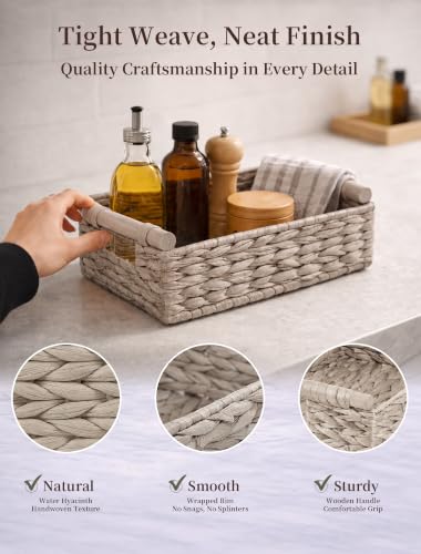 Wicker Basket, Large Basket for Gift Baskets Empty, 10.2x7.9x4in - color: Whitewash, size: Small