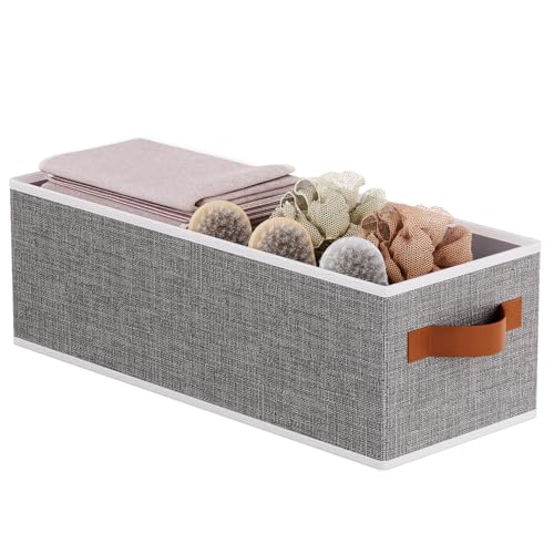Foldable Long Storage Box,15x6x5 In,Gray Fabric Bin,1-Pack - color: Grey, size: 1-Pack