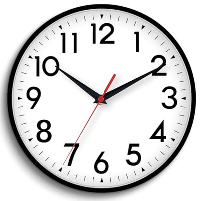 DAXSMY 16 Inch Wall Clock, Battery Operated Silent Non Ticking - color: A-black, size: 16"