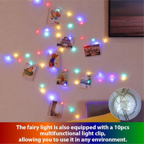 HXWEIYE 120LEDs Photo Clips String Light, 40Ft USB, Remote, 8 Modes & Timer - color: Multicolor, size: 40 Feet, 120 LEDs, USB Powered, 8 Modes