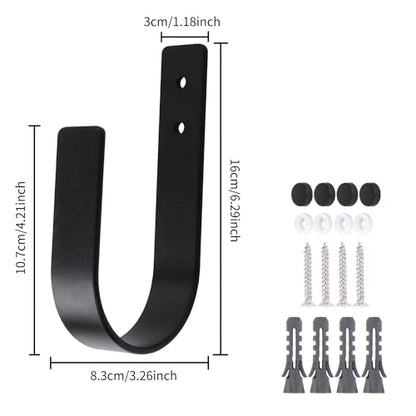 Groleca 2 Pack Curtain Holdbacks Curtain Tiebacks Wall Mount, Black - color: Black