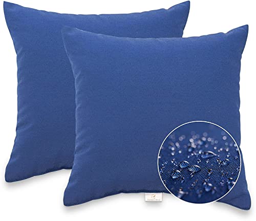 JMGBird Navy Outdoor Pillows Inserts Included Patio Pillows for counh - color: Dark Blue