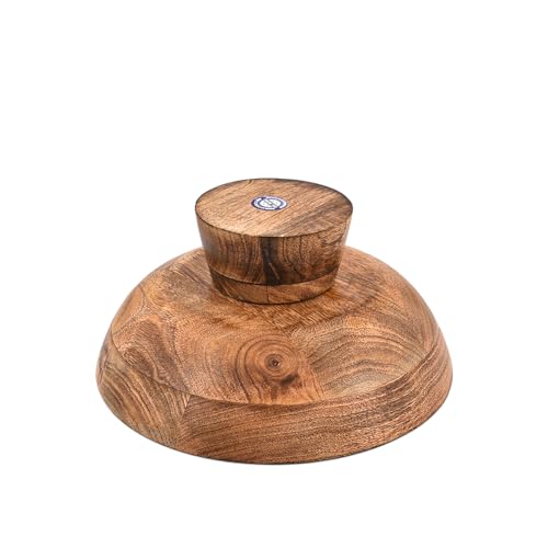 Kaizen Casa Decorative Bowl Pedestal Mango Wood Minimalist Centerpiece Bowl for Kitchen Counter, Entryway, – Raised Wooden Display Bowl – Housewarming & Wedding Gift (10" X 10'' X 4.75")