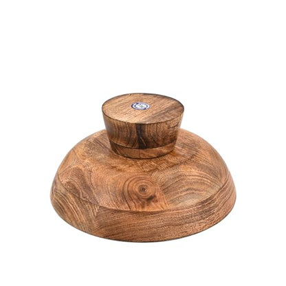 Kaizen Casa Decorative Bowl Pedestal Mango Wood Minimalist Centerpiece Bowl for Kitchen Counter, Entryway, – Raised Wooden Display Bowl – Housewarming & Wedding Gift (10" X 10'' X 4.75")