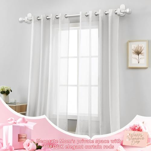 USFOOK White Curtain Rods No Drilling 16 to 30 Inch, 2 Pack - color: White, size: 16-30"(2 pack)