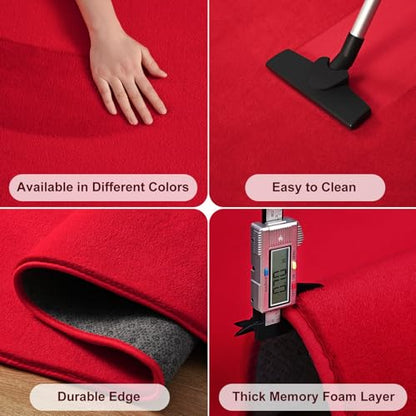 Amearea Modern Washable Runner Rugs, 2x4 Feet Red Bedroom Runner Rug - color: Red, size: 2' x 4' (Runner)