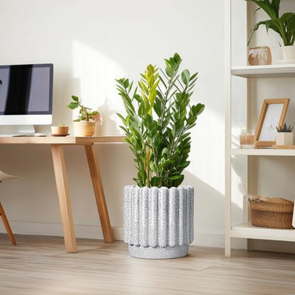 Ceramicfor Ceramic Planter, 12 Inch, Black and White - color: Black and White, size: 12 Inch