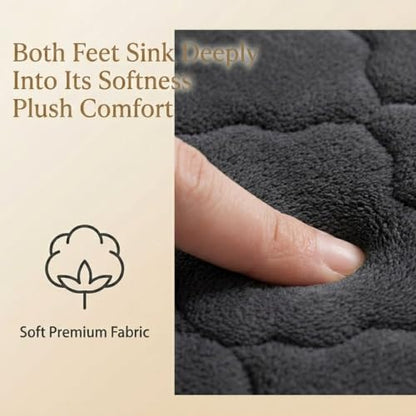 Thick Memory Foam Bath Mat, Absorbent Kitchen Shower Floor Rug, Dark Gray - color: Dark Gray