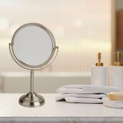 JERDON 6" Tabletop Makeup Mirror - 10X Magnification - Nickel - JP910NB - color: Nickel
