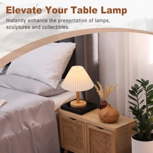 Chunful 8" L× 8" W × 1" H Black Acrylic Lamp Riser, Display Pedestal Stand - size: 8" L× 8" W × 1" H