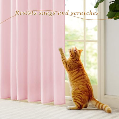 RYB HOME Non See Through Pink Sheer Curtains 63 inches Long for Nursery - color: Pink, size: 52"W x 63"L (Pack of 2)