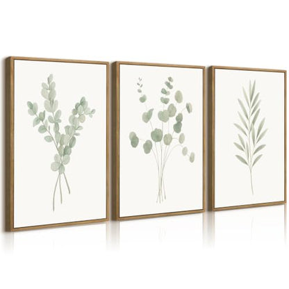 Sage Green Botanical Wall Art Deor Eucalyptus Leaf Pictures Plant Prints - color: Botanical Art, size: 16x24 Inch Unframed