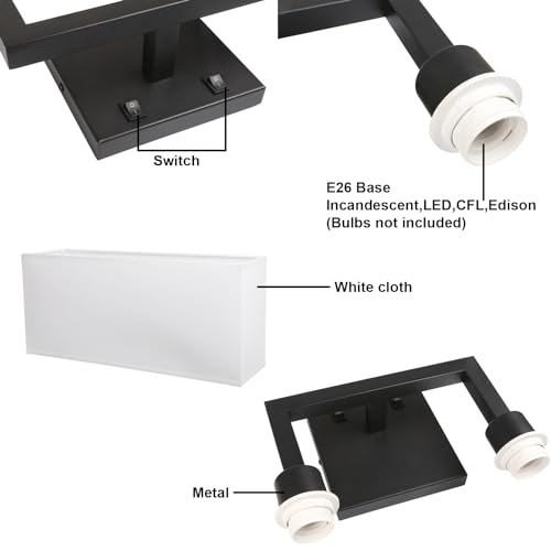 Yosoan Indoor Bedside Wall Sconce with On Off Switch - color: Black, size: 1-Pack