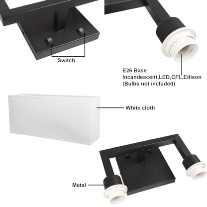 Yosoan Indoor Bedside Wall Sconce with On Off Switch - color: Black, size: 1-Pack