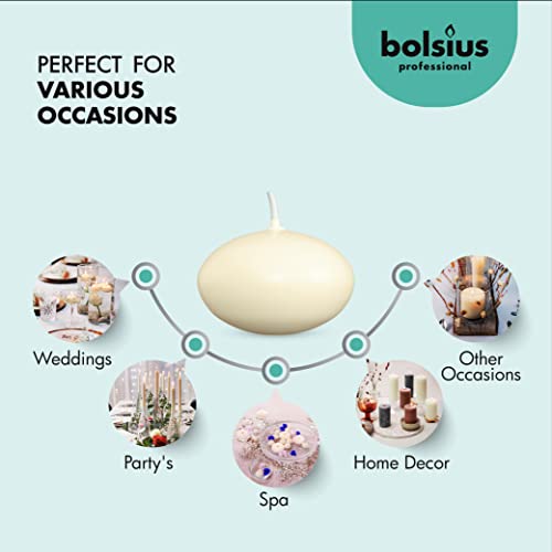 BOLSIUS Unscented Floating Candles - Pure Rich Creamy Ivory, 20 Set - Smokeless, European Quality - Imbue Breathtaking Ambiance for Romantic Wedding Centerpieces, Decorations, Events, Holiday Parties - size: 1.75 Inch, style: 1 Pack