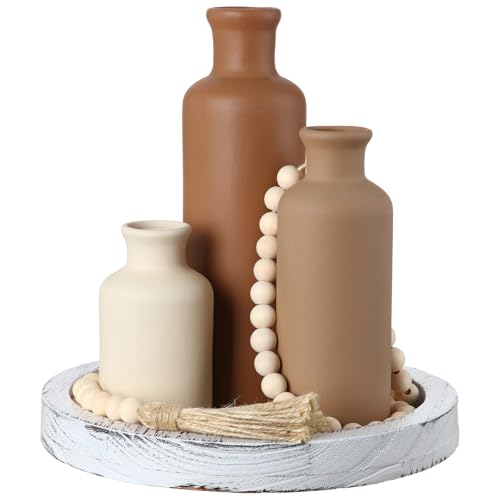 5 Pcs Coffee Table Decor Set, Brown - color: Brown