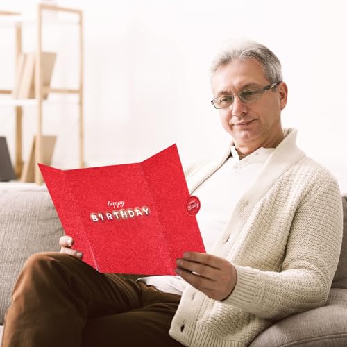 Crenics Red Happy Birthday Guest Signature Book Alternative 18" x 12" - color: Red