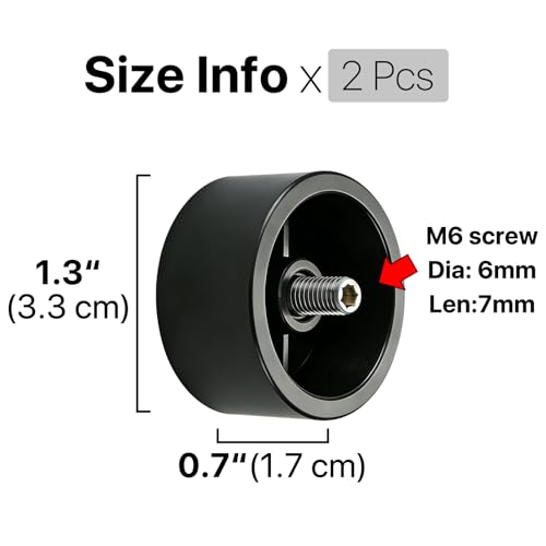 COSITA End Cap Finials for Curtain Rod, Modern Minimalist Finials for Curtain Rods 1 Inch, M6 Threads Decorative End for Drapery Rod, Black, Pack of 2 - color: Black