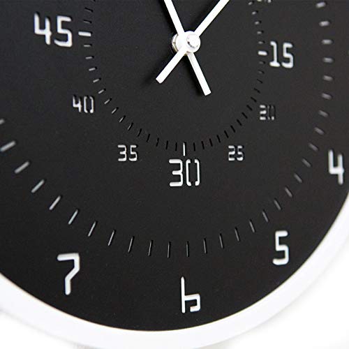 Modern Minimalist Black Stop Wall Clock - color: Black Stop