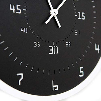 Modern Minimalist Black Stop Wall Clock - color: Black Stop