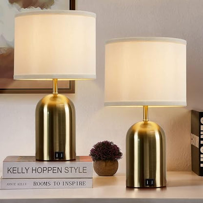 GyroVu Touch Control Table Lamps Set of 2, Gold Bedside Lamps for Bedroom - color: Gold 2