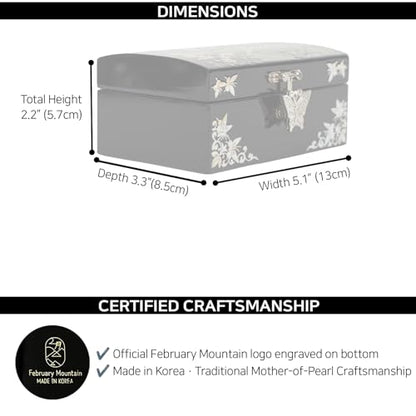 February Mountain Mother of Pearl Small Jewelry Ring Box - Gifts for best friends women, Thank you gifts, mom birthday gifts, Friendship Women Gifts Trinkets Keepsake Treasure box (Red_Crane) - color: Red_Crane