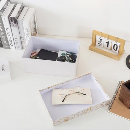 Soul & Lane - Photo Memory Storage Box, 11.7x7.7x4.5 In, Golden Bloom - color: Golden Bloom