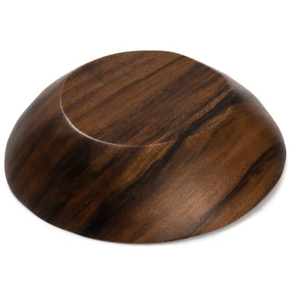 ZENFUN Wooden Decorative Bowl, Walnut Tray Dish Kitchen Dining for Fruit and Salad, Round Hand Crafted Walnutwood Serving Bowl, Home Decor Wood Bowls 10.8" Diameter x 2.6" Height, Seamless