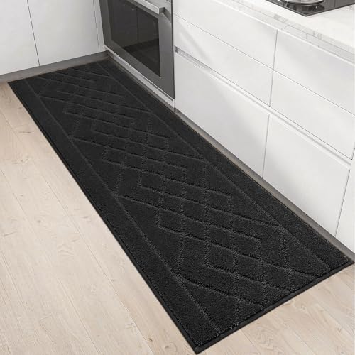 BEQHAUSE Kitchen Runner Rug Non Slip Kitchen Rugs, 20" x 59", Black - color: Black, size: 20" X 59"