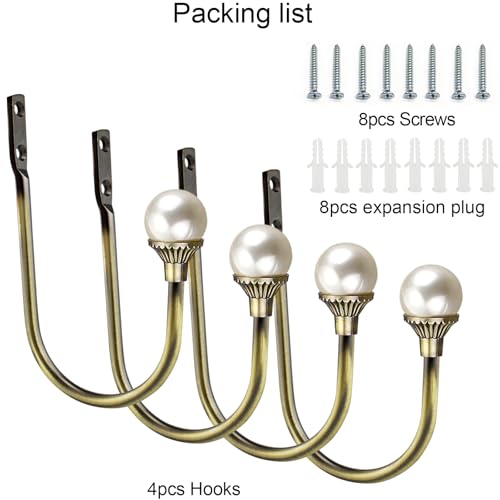 COCIVIVRE 4 Pack Curtain Holdbacks Wall Mounted Curtain Tiebacks Hooks - color: Antique Bronze, size: 4 Pack
