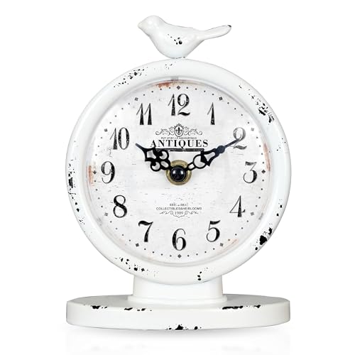 Classic Vintage Desk Clock, Creamy White