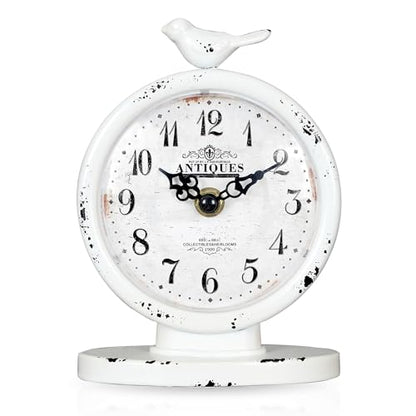 Classic Vintage Desk Clock, Creamy White