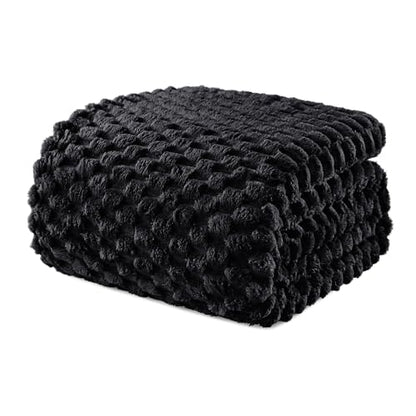 Exclusivo Mezcla 3D Fleece Queen Size Blanket for Bed, Black - color: Black, size: Queen ( 90x90 IN )