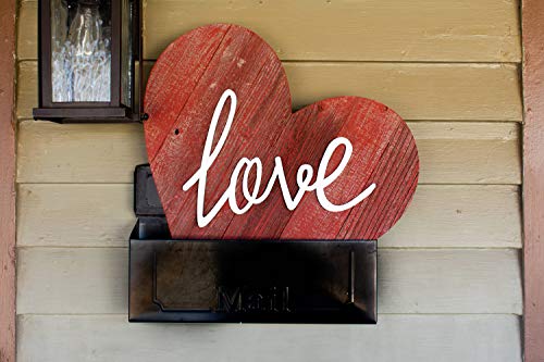 BARNWOODUSA Wooden Heart Wall Decor – 24” Wooden Hearts Decor in Rustic Han - color: Rustic Red, size: 24"L x 24"W