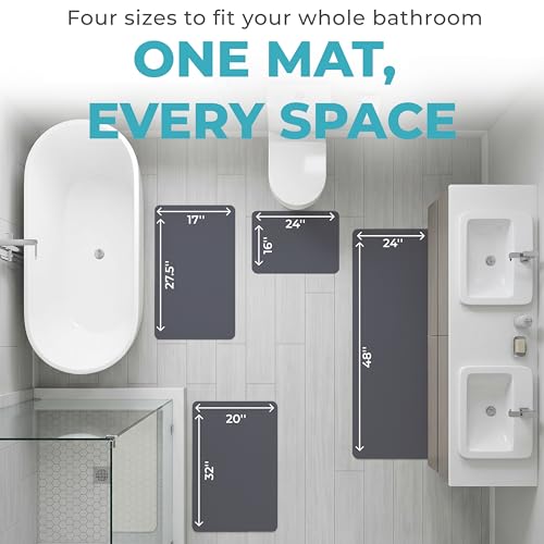Homergy Bath Mat for Bathroom Non Slip, Quick Dry, 24x48 in, Dark Grey - color: Dark Gray, size: 24" x 48"