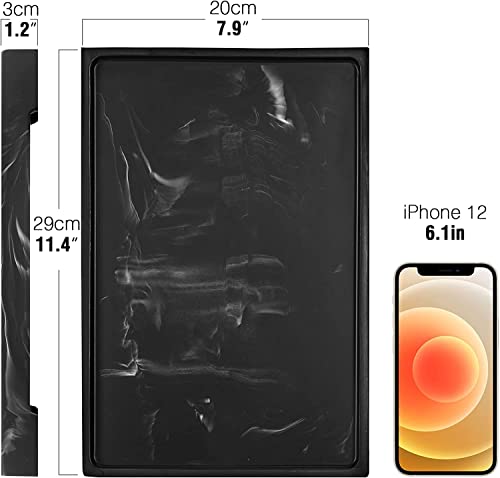 Luxspire Marble Tray for Soap Dispenser Perfume Jewelry, L, Ink Black - color: A - Ink, style: Large