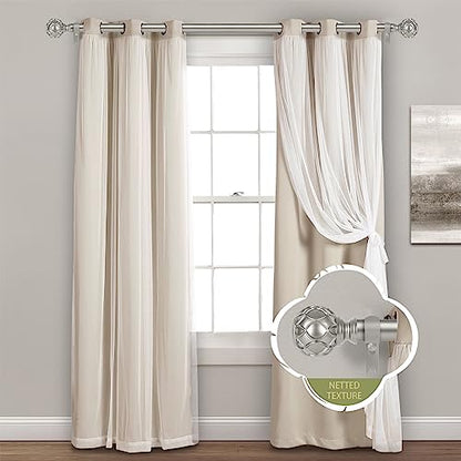 TANGWIN Farmhouse Curtain Rod Adjust 36-88",Heavy Duty Boho,Antique Silver - color: Antique Silver, size: 36-88" & 1pack