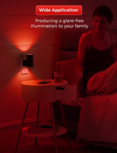 L LOHAS LED Red Night Light, Circadian Night Lights Plug into Wall, 2 Pack - color: Red, size: 2 Pack