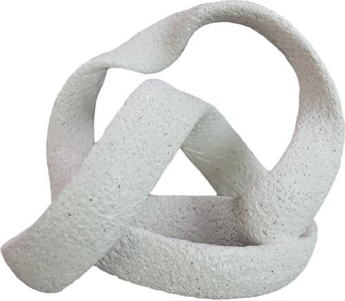 Modern Abstract Geometric Decorative Sculpture, Boho Knot Sculptures, Home Decor, Coffee Table Statues, Modern Shelf, Shelf Top Decor Aesthetics, Dining Living Room Desk Decor - color: 7.68"light Gray