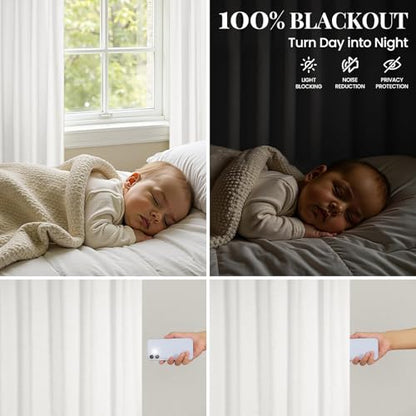 Topfinel Beige White Linen Pinch Pleated Blackout Curtains for Livingroom, 102 Inch Thermal Insulated Energy Saving Bedroom Drapes,Cozy Neutral Farmhouse 2 Panels Set, Beige White 40" W*102" L - color: Beigewhite, size: 40"W x 102"L (Pack of 2)