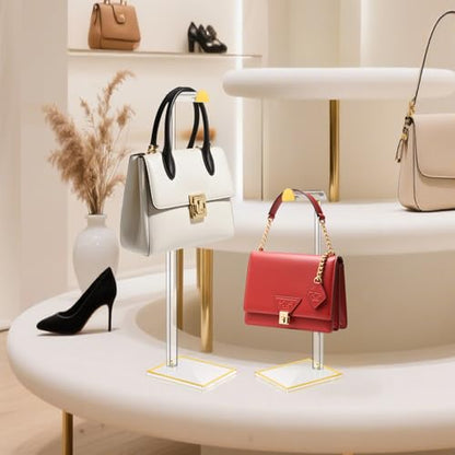 Acrylic Purse Display Stand, Adjustable Handbag Holder for Table & Closet