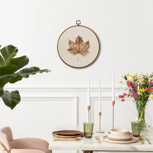 JUIOEIU Rustic Fall Maple Leaf Farmhouse Round Wall Decor 10x10in 989 - color: Maple leaves