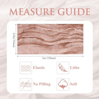 Cheesecloth Table Runner 10FT Dusty Pink Summer Boho Gauze Sheer Runners - color: Dusty Pink, size: 1 Pack