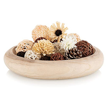 Hanobe Large Wood Decorative Key Bowl for Entryway Table Decor - size: 12.6 inches