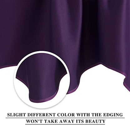 NICETOWN 2 Panels Olive Green Kitchen Valances for Windows, 42W x 18L - color: Royal Purple, size: 42"W x 18"L (Pack of 2)