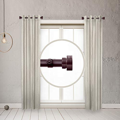 1 inch Side Curtain Rod 12-20 inch (Set of 2) - Mahogany - color: Mahogany