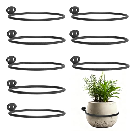 8 Pack 8 inch Wall Mounted Plant Holder, Flower Pot Holder Ring - size: 8Inch